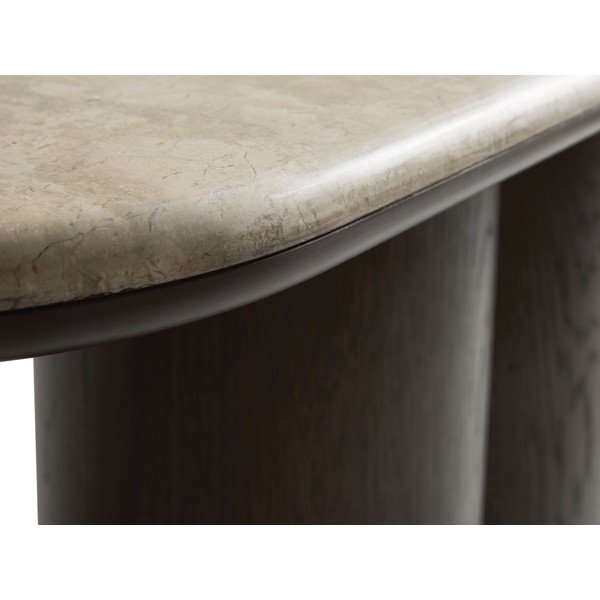 Konsola z marmurowym blatem w ciemnym naturalnym kolorze 38x120 cm Piazze – Unique Furniture-image-3