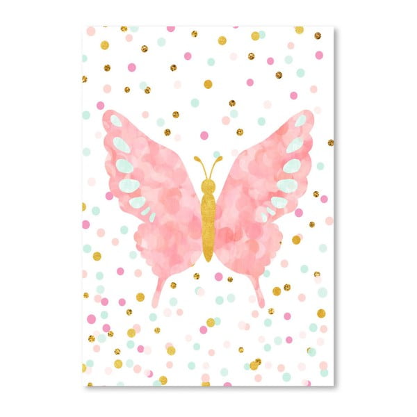 Plakat Americanflat Butterfly Blush, 30x42 cm