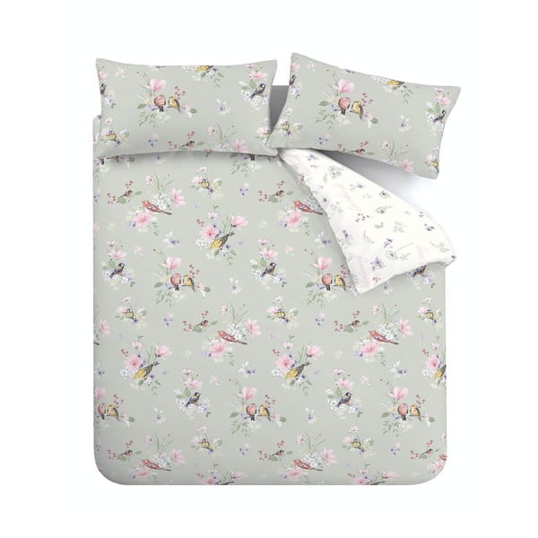 Jasnozielona pościel dwuosobowa 230x220 cm Songbird – Catherine Lansfield