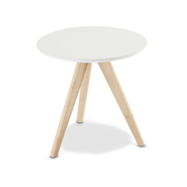 Biały stolik drewniany Furnhouse Life, Ø 40 cm-image-2