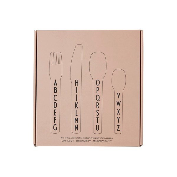 4-częściowy zestaw różowych sztućców dla dzieci Design Letters-image-2