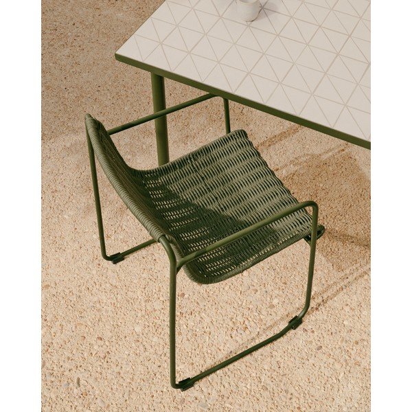 Zielone metalowe krzesło ogrodowe Maurina – Kave Home-image-1