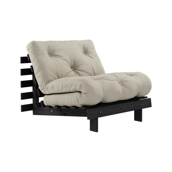 Szarobeżowy lniany fotel Roots Black Night – Karup Design