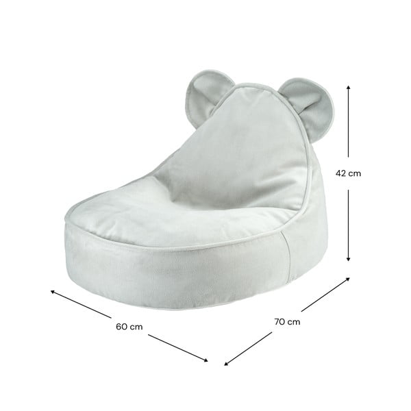 Miętowy aksamitny dziecięcy worek do siedzenia Bear – Wigiwama-image-4
