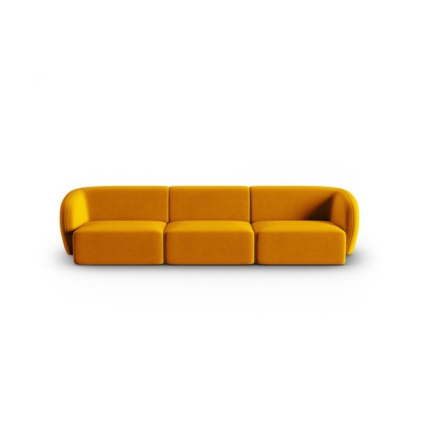 Musztardowa aksamitna sofa 266 cm Paolo – Milo Casa