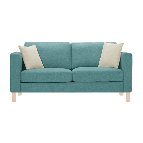 Niebieska sofa z 2 kremowymi poduszkami Stella Cadente Canoa