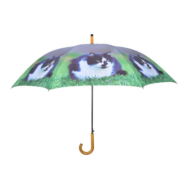 Granatowy parasol w koty Esschert Design, ⌀ 120 cm
