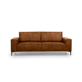 Koniakowa sofa z imitacji skóry Scandic Copenhagen, 224 cm
