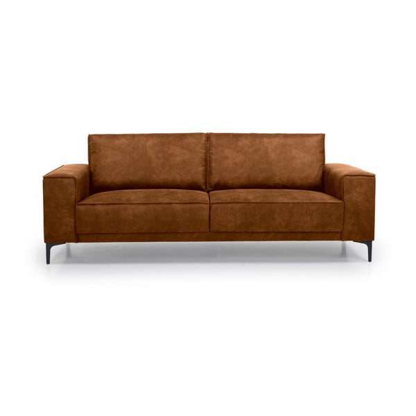 Koniakowa sofa z imitacji skóry 224 cm Copenhagen – Scandic
