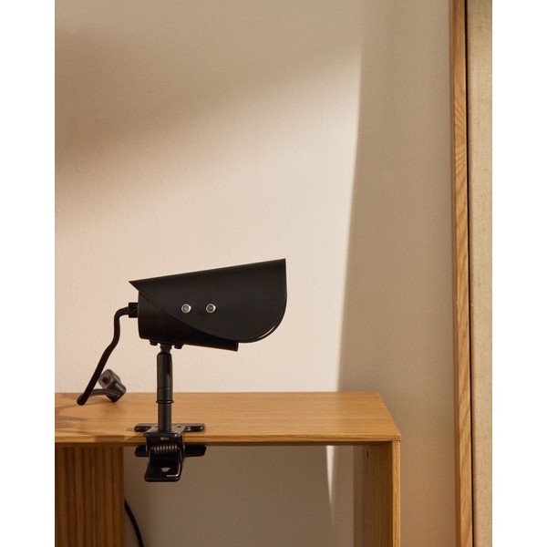 Czarna metalowa lampa stołowa z klipsem (wysokość 16 cm) Jula – Kave Home-image-3