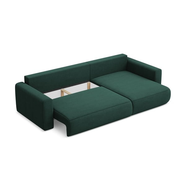 Zielony rozkładany/ze schowkiem narożnik (prawostronny/z szezlongiem) Kapua – Makamii-image-3