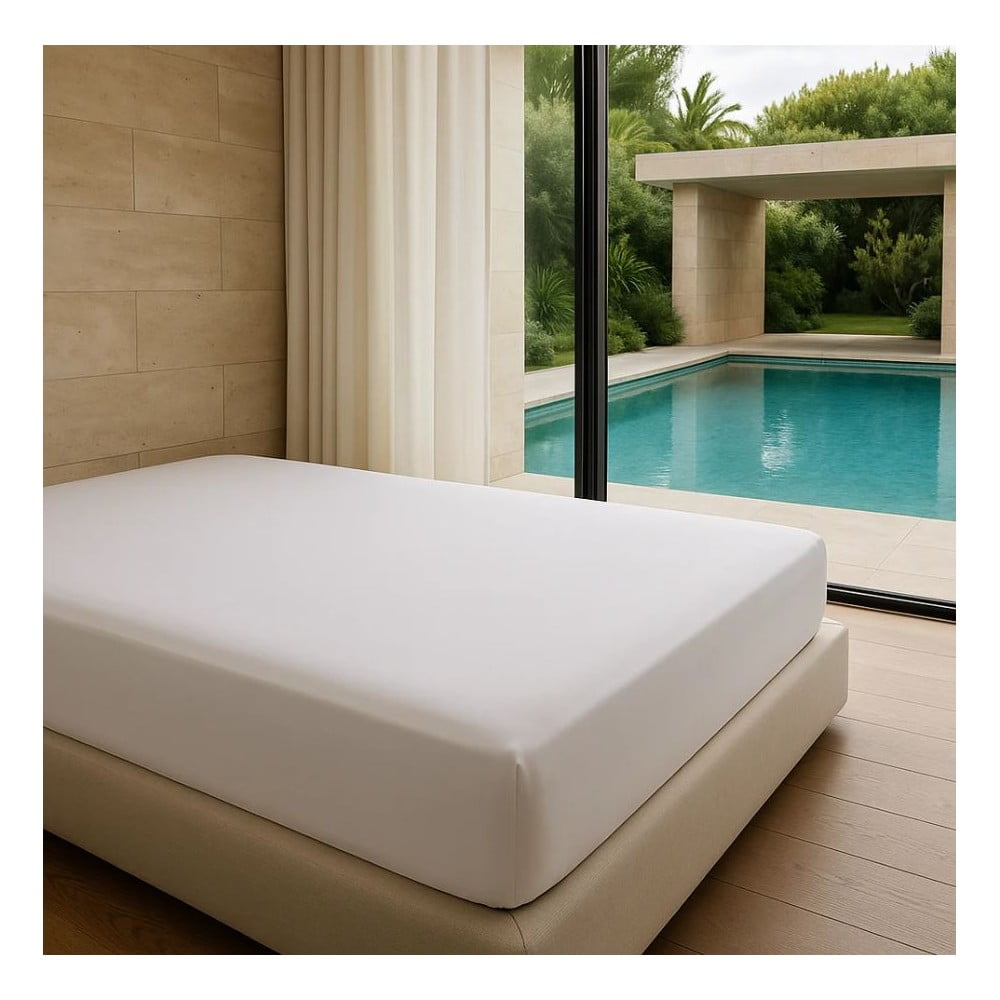 Białe prześcieradło z bawełny renforcé z gumką 200x200 cm Ranforce – Mila Home Luxury (zdjęcie 4)