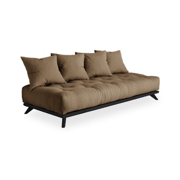 Sofa z brązowym obiciem Karup Design Senza Black/Mocca-image-1