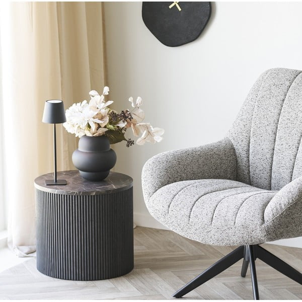 Czarny szklany wazon (wysokość 20 cm) Vera – House Nordic-image-2