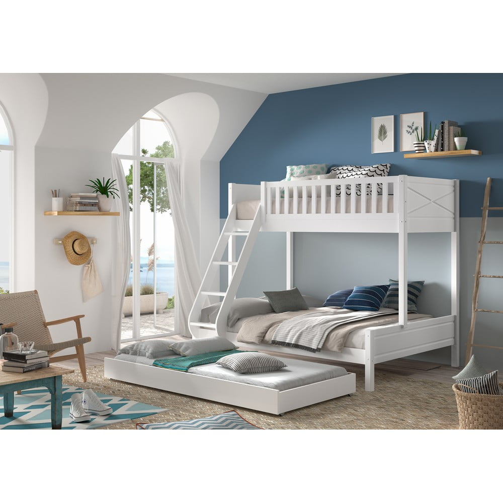 Białe piętrowe łóżko dziecięce 140x200/90x200 cm Scott – Vipack (zdjęcie 7)