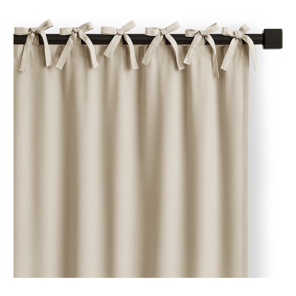 Kremowa zasłona częściowo zaciemniająca (dimout) 140x250 cm Carli Tie – Restilo