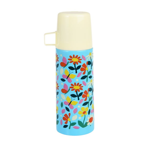 Niebiesko-kremowy termos dla dzieci 350 ml Butterfly Garden – Rex London