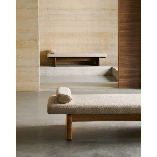 Beżowo-naturalny szezlong z tkaniny szenilowej (strona zmienna) Topaz – Kave Home-image-3