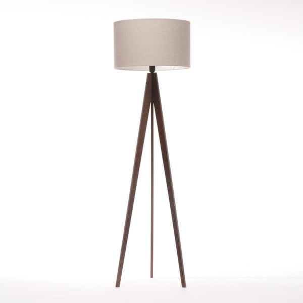 Kremowa lampa stojąca 4room Artist, brązowa lakierowana brzoza, 150 cm