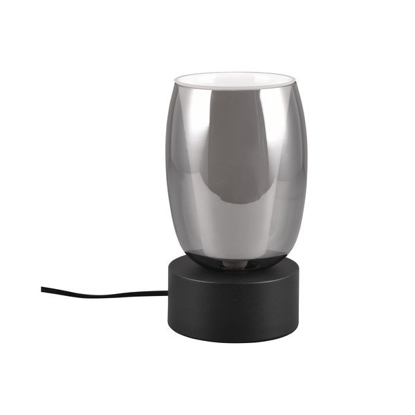 Lampa stołowa w czarno-srebrnym kolorze ze szklanym kloszem (wysokość 24 cm) Barret – Trio Select-image-1