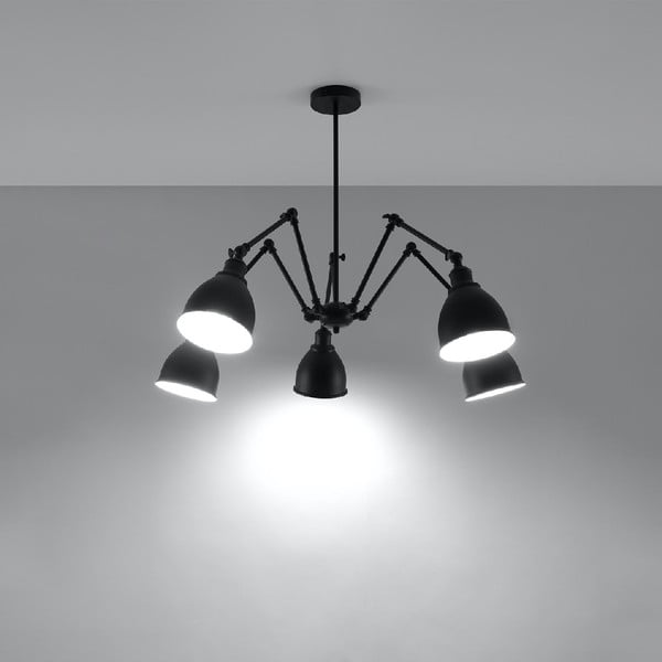 Czarna lampa wisząca z metalowym kloszem 70x70 cm Matilda Shade – Sollux-image-1
