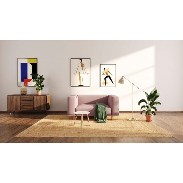 Różowy fotel z materiału bouclé Kukumo – Ame Yens-image-3