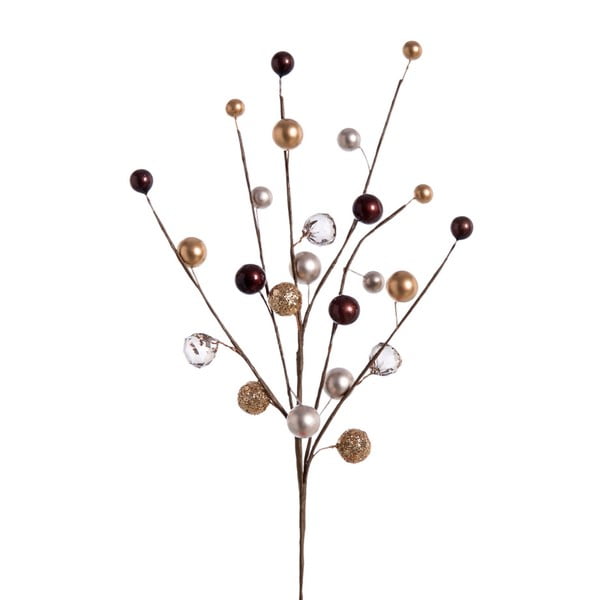 Dekoracja z brązowymi i złotymi perłami Unimasa, 28 cm