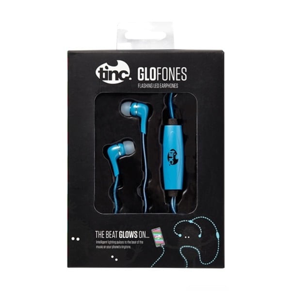 Niebieskie słuchawki z podświetleniem LED TINC Neon Glofones