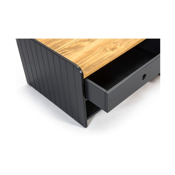 Szary stolik z blatem z drewna sosnowego Marckeric Monte-image-3