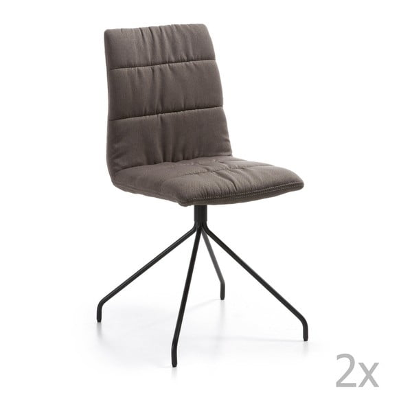 Zestaw 2 szaro-brązowych krzeseł La Forma Lark1
