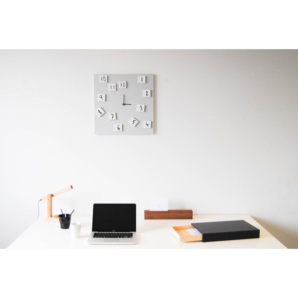 Zegar ścienny dESIGNoBJECT.it Changing Clock White, 50 x 50 cm -image-3