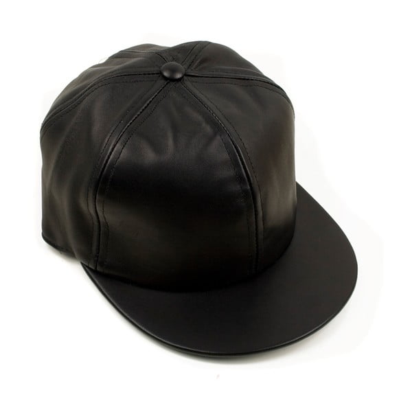 Skórzana czapka z daszkiem Nappa 6 Black