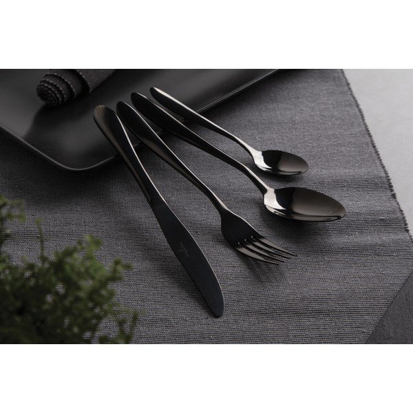 Czarne sztućce ze stali nierdzewnej 24 szt. Black Mirror Collection – BerlingerHaus-image-1