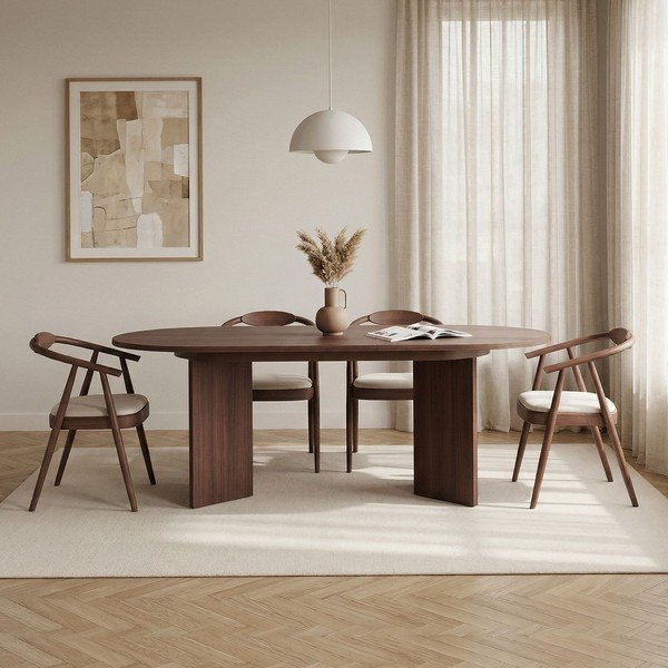 Rozkładany stół z dodatkowym blatem w dekorze orzecha 90x160 cm Sorell – Kalune Design-image-3