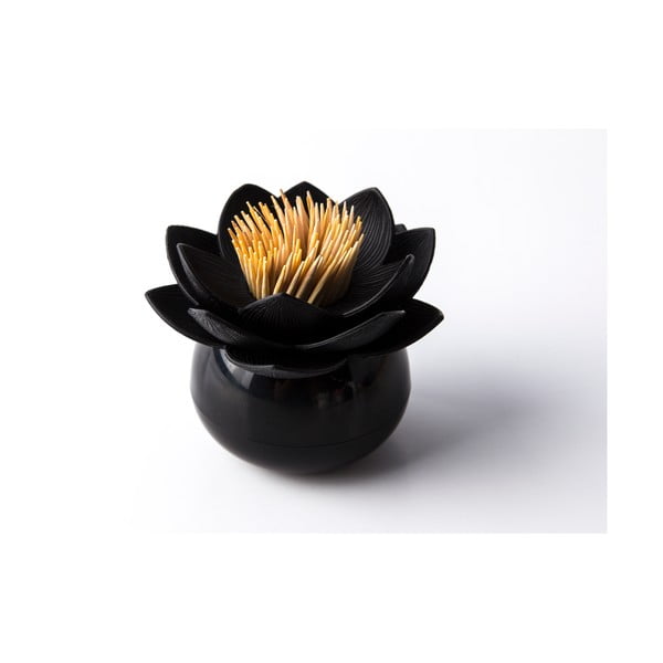 Pojemnik na wykałaczki QUALY Lotus Toothpick, czarny