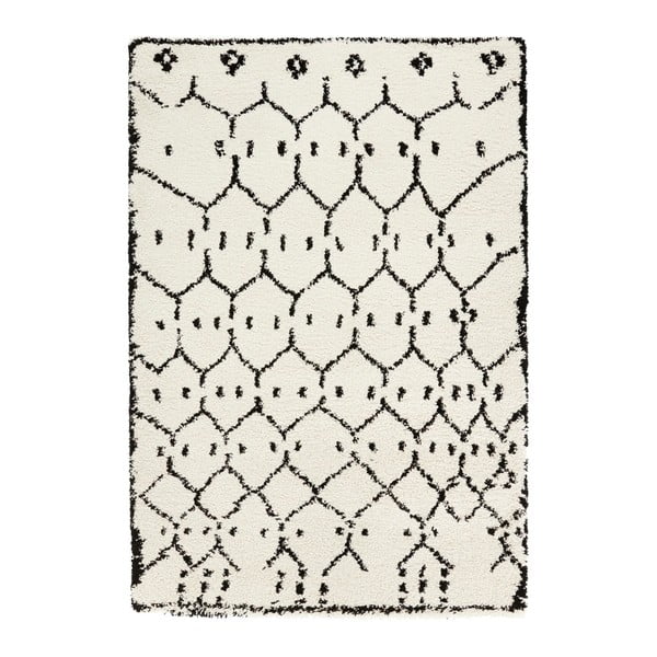 Biało-czarny dywan Mint Rugs Allure Ronno White, 80x150 cm