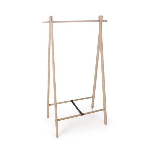 Stojak na ubrania z litego drewna dębowego w jasnym naturalnym kolorze 89x151x52 cm Daiki – Yes Everyday-image-2