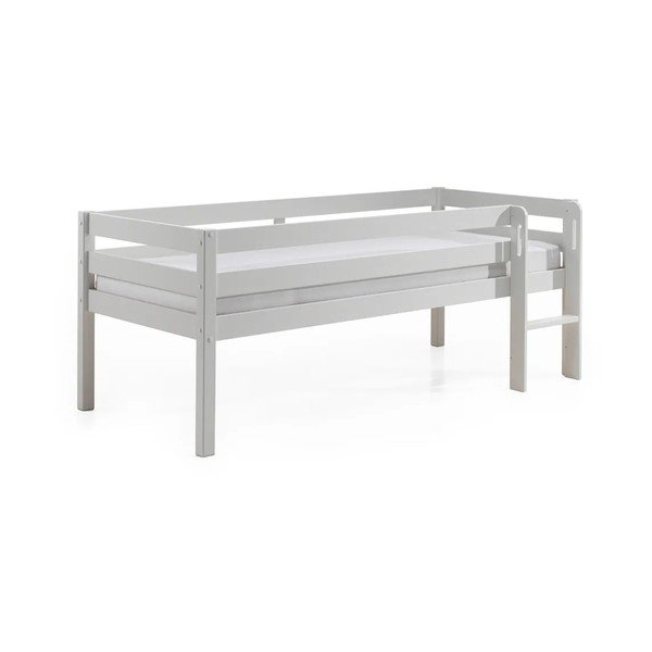 Białe podwyższone łóżko dziecięce Vipack Pino, 90x200 cm