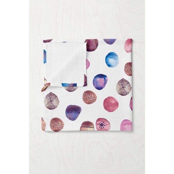 Biały koc dziecięcy muślinowy 75x100 cm Shells – Mijolnir-image-1