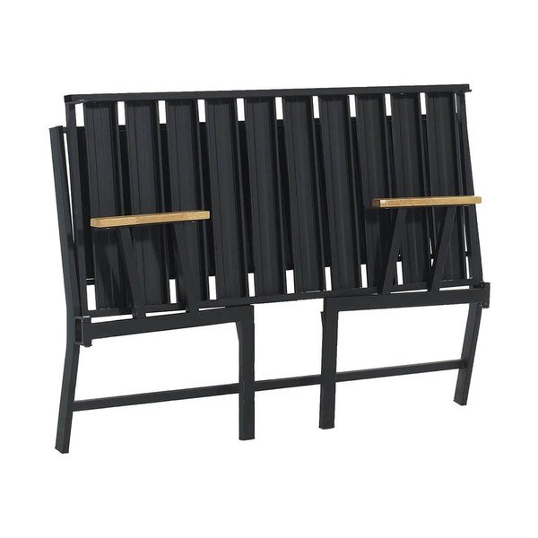 Niebieska metalowa sofa ogrodowa Lotus – Floriane Garden-image-3
