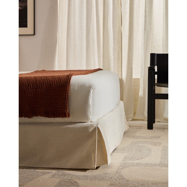 Białe tapicerowane łóżko dwuosobowe 180x200 cm Jaira – Kave Home-image-2