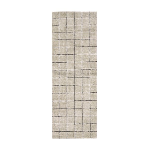 Beżowy wełniany chodnik tkany ręcznie 80x230 cm Mosaic Sandstone – Lorena Canals