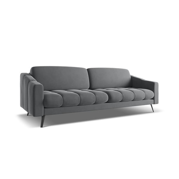 Szara aksamitna sofa 238 cm Nalu – Makamii-image-2