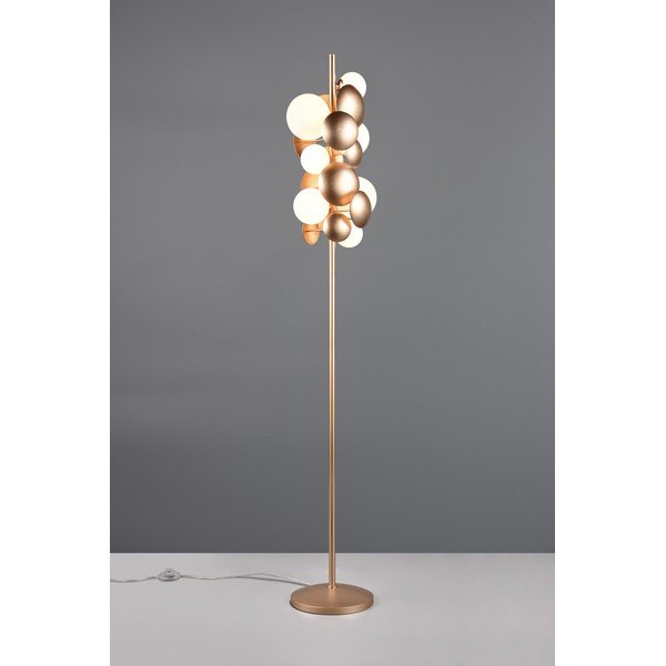 Lampa stojąca w biało-złotym kolorze ze szklanym kloszem (wys. 155 cm) Bubble – Trio Select-image-2