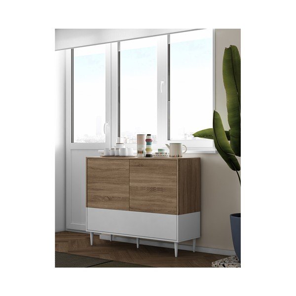 Niska komoda z drzwiczkami w dekorze dębu TemaHome Horizon-image-3