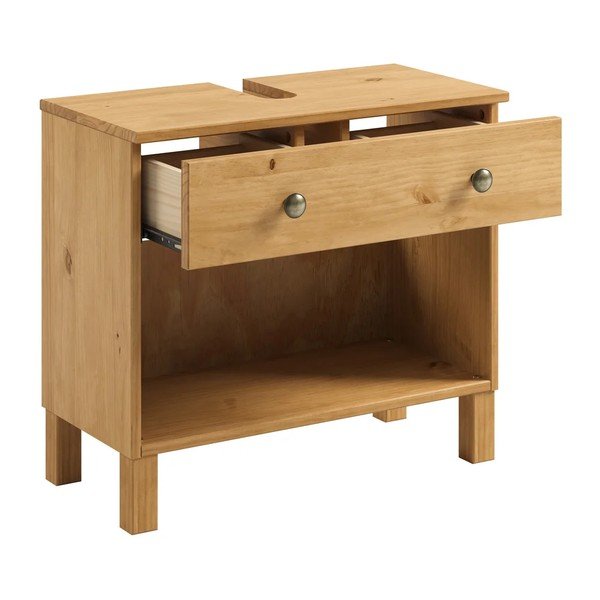Niska szafka pod umywalkę w jasnym naturalnym kolorze 62x55 cm Calle – Støraa-image-3