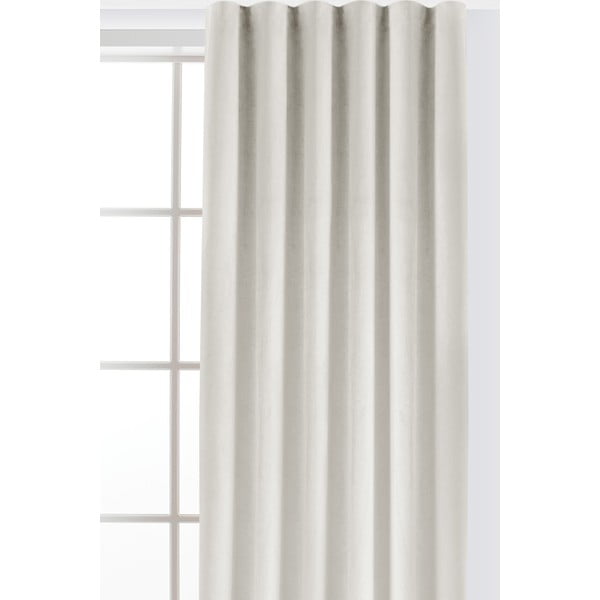 Kremowa aksamitna zasłona częściowo zaciemniająca (dimout) 400x225 cm Velto – Filumi-image-2