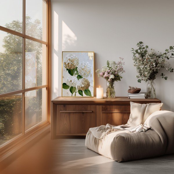 Obraz drukowany z ramą w zestawie 60x90 cm Hydrangea – Styler-image-1