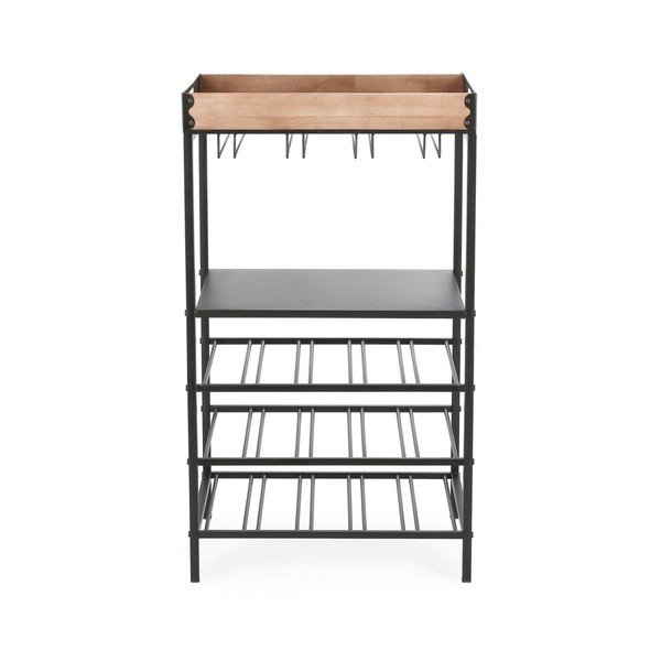 Czarna metalowa szafka na wino liczba butelek 15, 48,5x84,5x34 cm Isaac – Yes Everyday-image-3