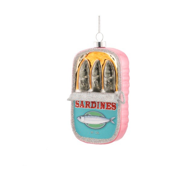 Szklana ozdoba świąteczna 7 cm Can of Sardines – Sass & Belle